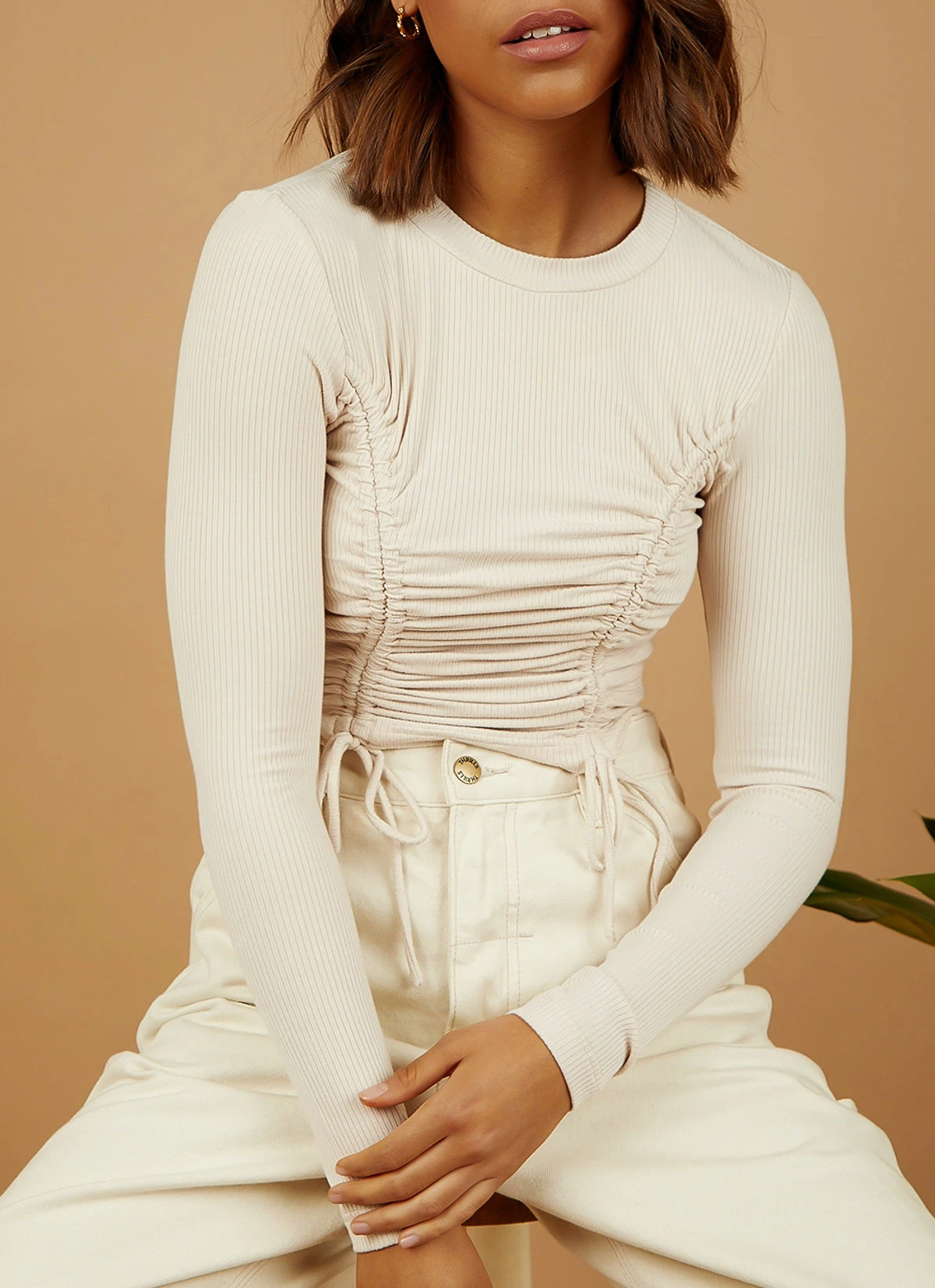 Peppermayo Exclusive Model Watch Top - Light Beige New Tops 4 Peppermayo Exclusive Model Watch Top - Light Beige New Tops