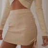 Peppermayo New & Most Loved Girl Crush Ruched Mini Skirt - Beige 2 Peppermayo New & Most Loved Girl Crush Ruched Mini Skirt - Beige