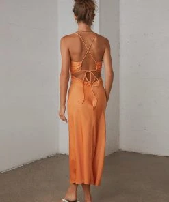 Peppermayo Model Check Midi Dress - Orange 11 Peppermayo Model Check Midi Dress - Orange