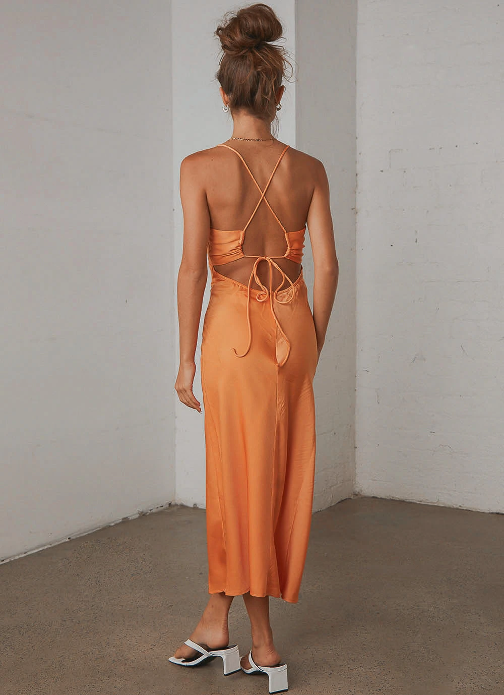 Peppermayo Model Check Midi Dress - Orange 7 Peppermayo Model Check Midi Dress - Orange