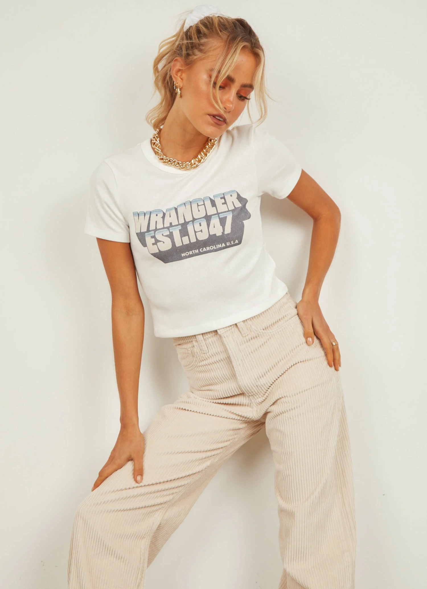 Wrangler Dreambound Rib Tee - Vintage White 4 Wrangler Dreambound Rib Tee - Vintage White