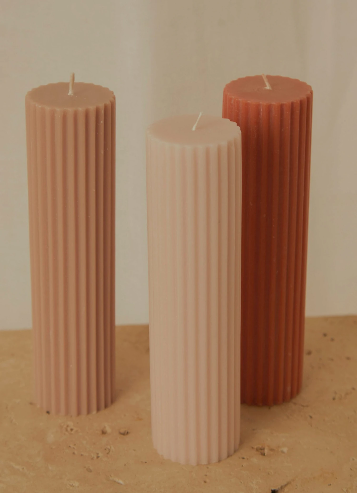 Candle Co New & Most Loved Moreton Eco Fluted Pillar - Antique Pink Candle Co New & Most Loved Moreton Eco Fluted Pillar - Antique Pink