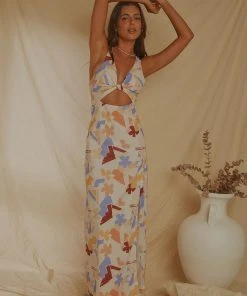 Peppermayo Exclusive Italian Love Maxi Dress - Abstract Resort New & Most Loved