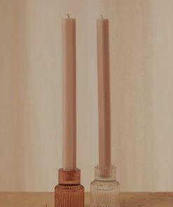 Candle Co Moreton Eco Hexagonal Dinner Candle 2 Pack - Antique Pink New & Most Loved