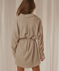 Peppermayo Exclusive Sianne Mini Shirt Dress - Taupe New & Most Loved 13 Peppermayo Exclusive Sianne Mini Shirt Dress - Taupe New & Most Loved