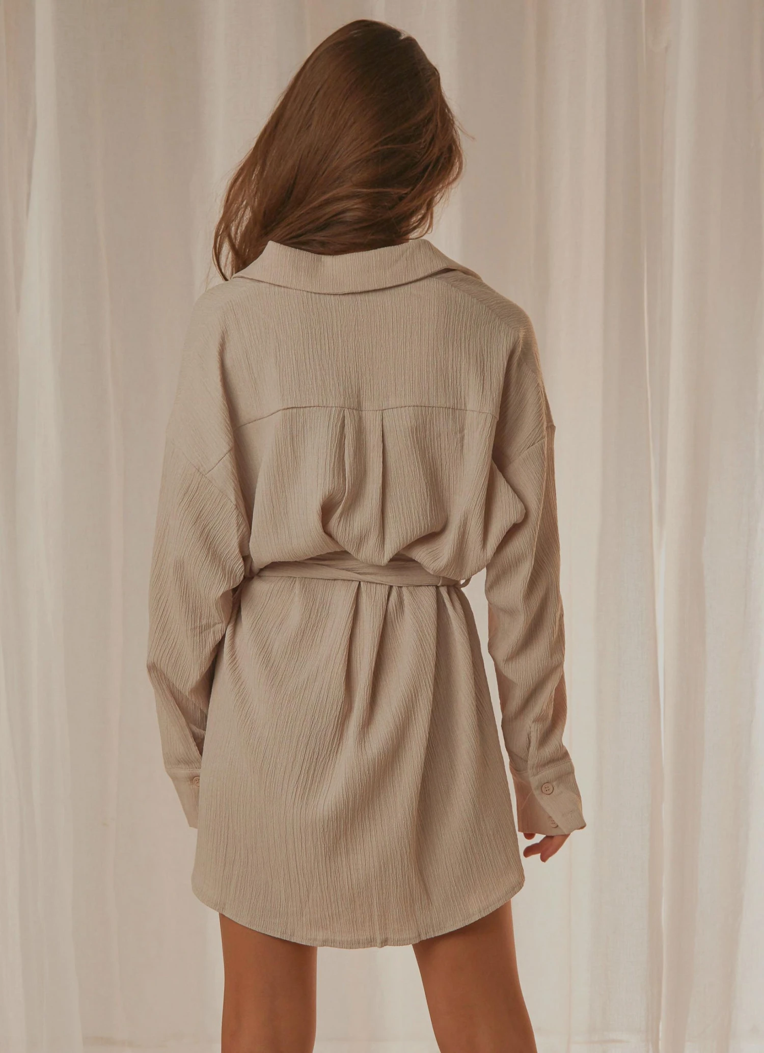 Peppermayo Exclusive Sianne Mini Shirt Dress - Taupe New & Most Loved 8 Peppermayo Exclusive Sianne Mini Shirt Dress - Taupe New & Most Loved