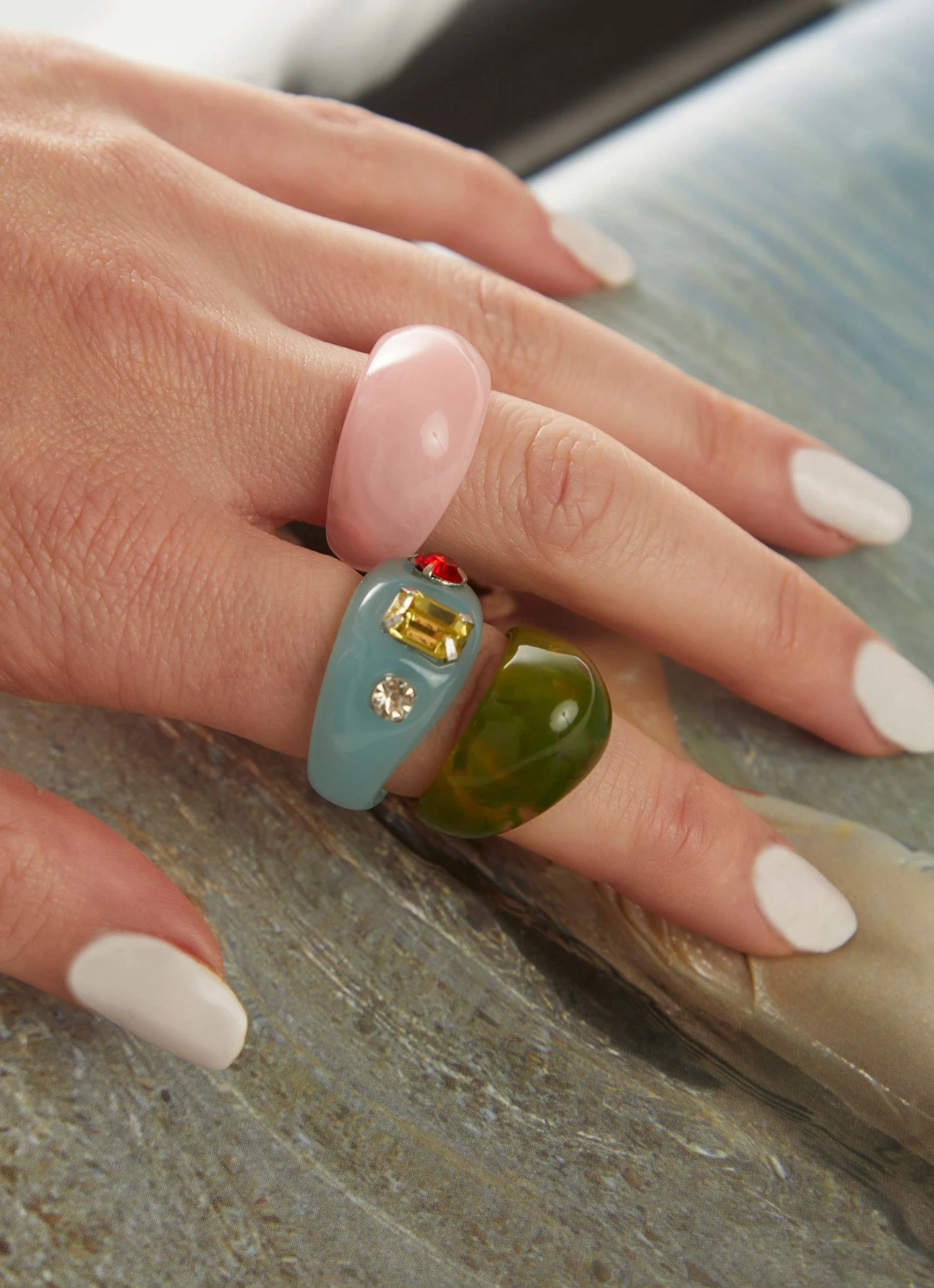 Peppermayo Exclusive Real Groove Resin Ring Set - Multi New & Most Loved 4 Peppermayo Exclusive Real Groove Resin Ring Set - Multi New & Most Loved