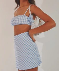 Peppermayo New & Most Loved Acting Like That Mini Skirt - Blue Gingham 8 Peppermayo New & Most Loved Acting Like That Mini Skirt - Blue Gingham