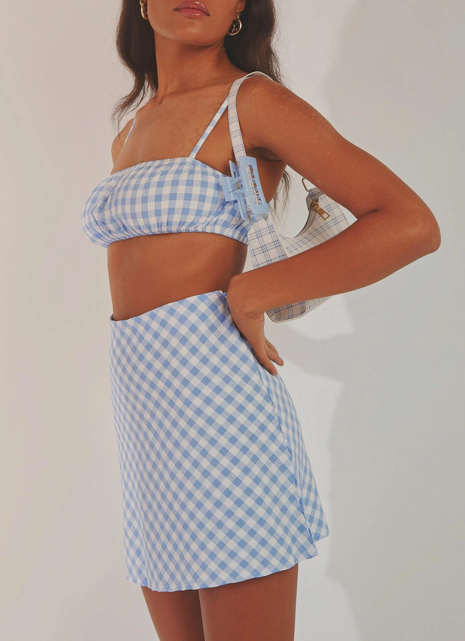 Peppermayo New & Most Loved Acting Like That Mini Skirt - Blue Gingham 4 Peppermayo New & Most Loved Acting Like That Mini Skirt - Blue Gingham