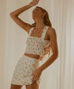 Peppermayo Exclusive New & Most Loved Lost Picnics Linen Crop - Pink Wild Poppies