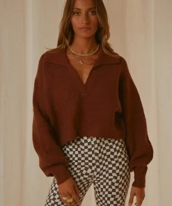 Peppermayo New & Most Loved All I Know Knit Sweater - Choc 9 Peppermayo New & Most Loved All I Know Knit Sweater - Choc