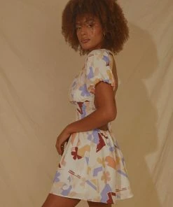 Peppermayo Exclusive Lani Linen Mini Dress - Abstract Resort