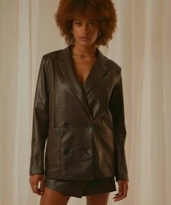 4th & Reckless Cappucine Blazer - Truffle PU New & Most Loved