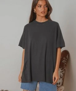 Afends New & Most Loved Slay Hemp Oversized Tee - Stone Black