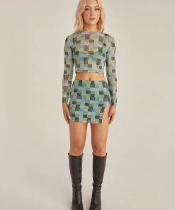 Riley Hubatka X Peppermayo The Good Times Mesh Mini Skirt - Techno Check New & Most Loved