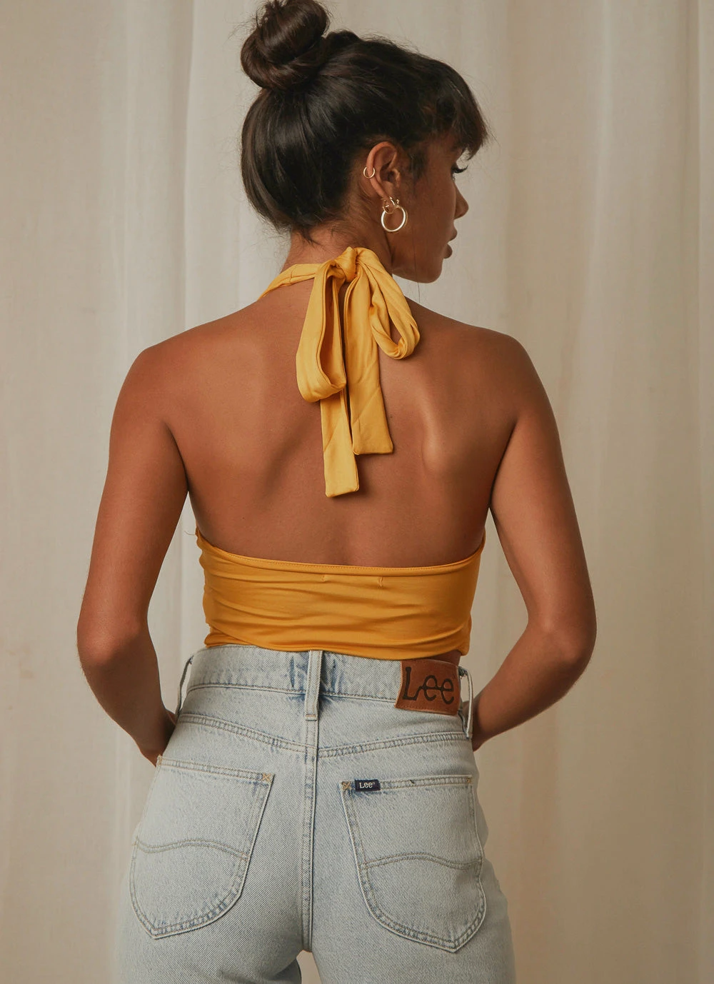 Peppermayo New & Most Loved Making Waves Halter Top - Mango Peppermayo New & Most Loved Making Waves Halter Top - Mango