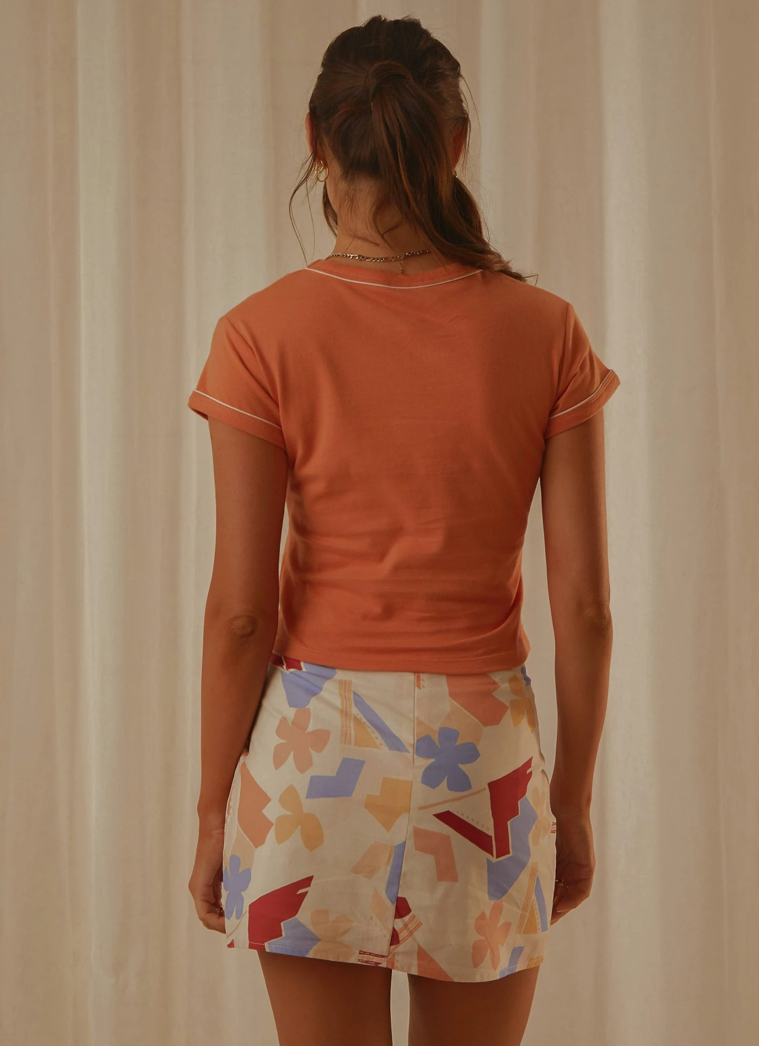 Lee New & Most Loved Piped Baby Tee - Coral Gold 8 Lee New & Most Loved Piped Baby Tee - Coral Gold