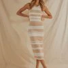Peppermayo New & Most Loved Wave Of You Midi Dress - Beige And White Stripe 1 Peppermayo New & Most Loved Wave Of You Midi Dress - Beige And White Stripe