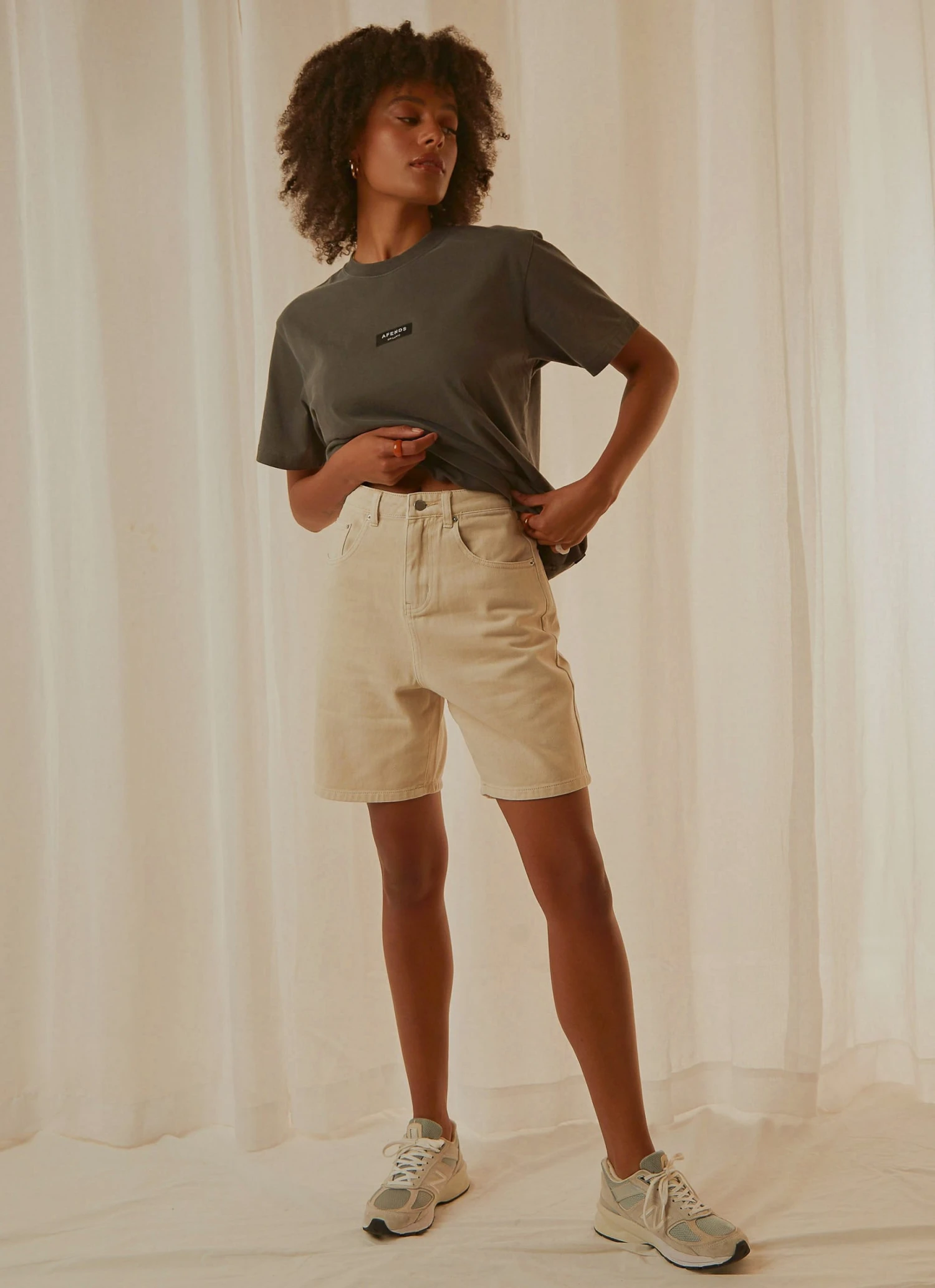 Nude Lucy Rai Denim Short - Bone 5 Nude Lucy Rai Denim Short - Bone