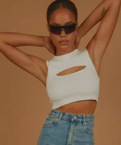 Peppermayo Exclusive Gigi Girl Knit Crop - White