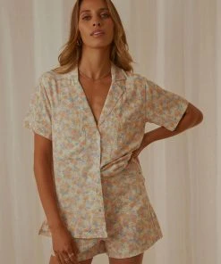 Cools Club New & Most Loved Safari Shirt - Peach Floral