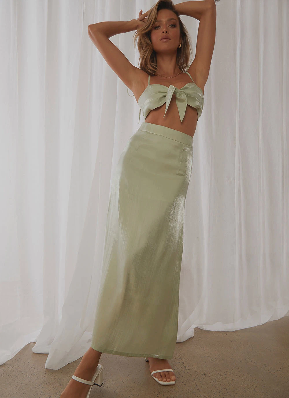 Peppermayo Exclusive Summer Edit Midi Skirt - Sage 5 Peppermayo Exclusive Summer Edit Midi Skirt - Sage