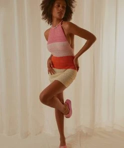 Peppermayo Exclusive New & Most Loved Last Sunset Hour Crochet Mini Dress - Pink Orange Splice 4 Peppermayo Exclusive New & Most Loved Last Sunset Hour Crochet Mini Dress - Pink Orange Splice