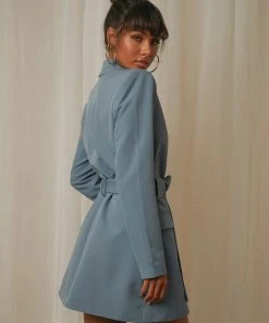 4th & Reckless New & Most Loved Felix Blazer Dress - Dusty Blue 10 4th & Reckless New & Most Loved Felix Blazer Dress - Dusty Blue