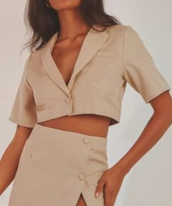 Peppermayo Exclusive New & Most Loved New York City Cropped Blazer - Taupe