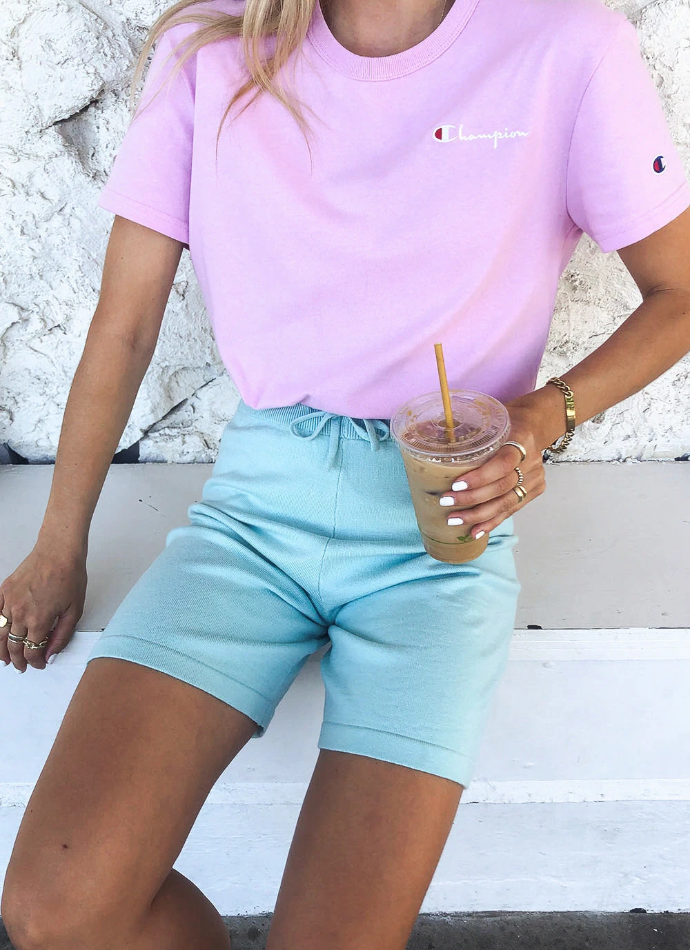 Peppermayo New Bottoms On Repeat Shorts - Blue Peppermayo New Bottoms On Repeat Shorts - Blue