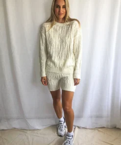 Peppermayo New Bottoms Paris Dreaming Knit Shorts - White 8 Peppermayo New Bottoms Paris Dreaming Knit Shorts - White