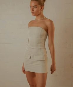 Peppermayo Exclusive Mia Tube Dress - Stone Pinstripe New & Most Loved 5 Peppermayo Exclusive Mia Tube Dress - Stone Pinstripe New & Most Loved