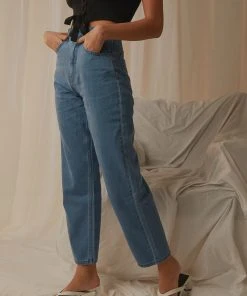 Afends Shelby Hemp Denim High Waist Wide Leg Jean - Classic Blue 5 Afends Shelby Hemp Denim High Waist Wide Leg Jean - Classic Blue