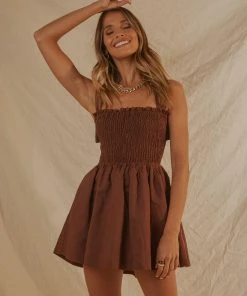 Peppermayo Exclusive European Towns Linen Mini Dress - Choc Brown New & Most Loved 11 Peppermayo Exclusive European Towns Linen Mini Dress - Choc Brown New & Most Loved