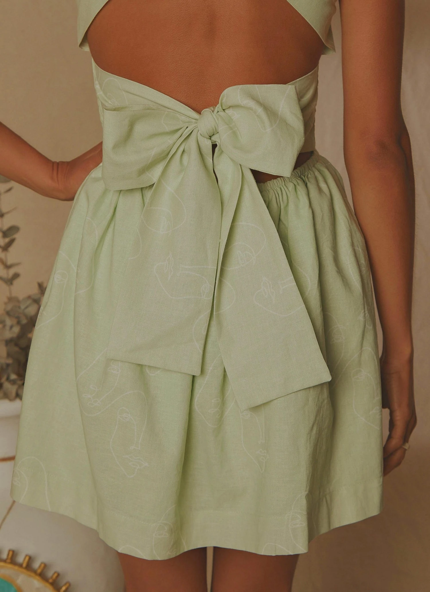 Peppermayo Exclusive European Towns Linen Mini Dress - Sage New & Most Loved Peppermayo Exclusive European Towns Linen Mini Dress - Sage New & Most Loved