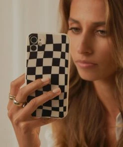Peppermayo New & Most Loved For The Thrill IPhone Case - Black Warp Check