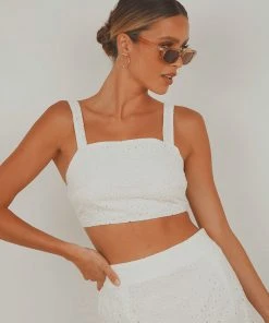 Peppermayo Breeze Crop Top - White