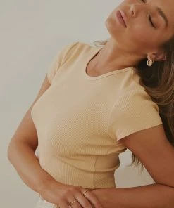 Nude Lucy Cameron Basic Waffle Tee - Apricot