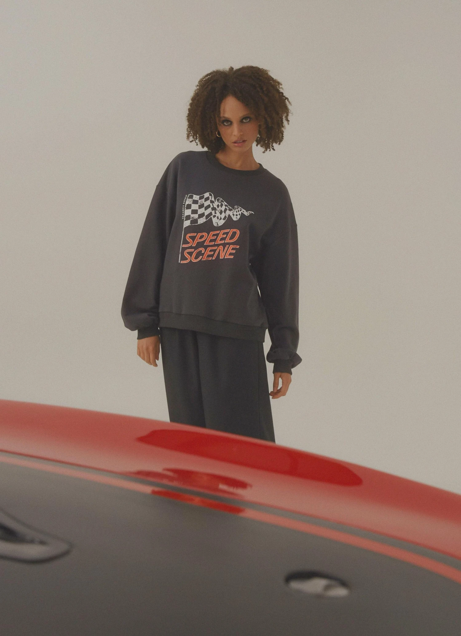 Vacancy Supply Speed Racer Crewneck - Charcoal 4 Vacancy Supply Speed Racer Crewneck - Charcoal