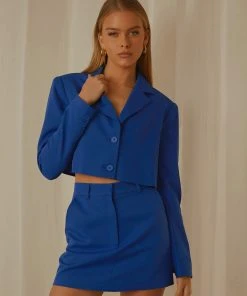 Peppermayo Exclusive Mariah Cropped Blazer - Cobalt 10 Peppermayo Exclusive Mariah Cropped Blazer - Cobalt