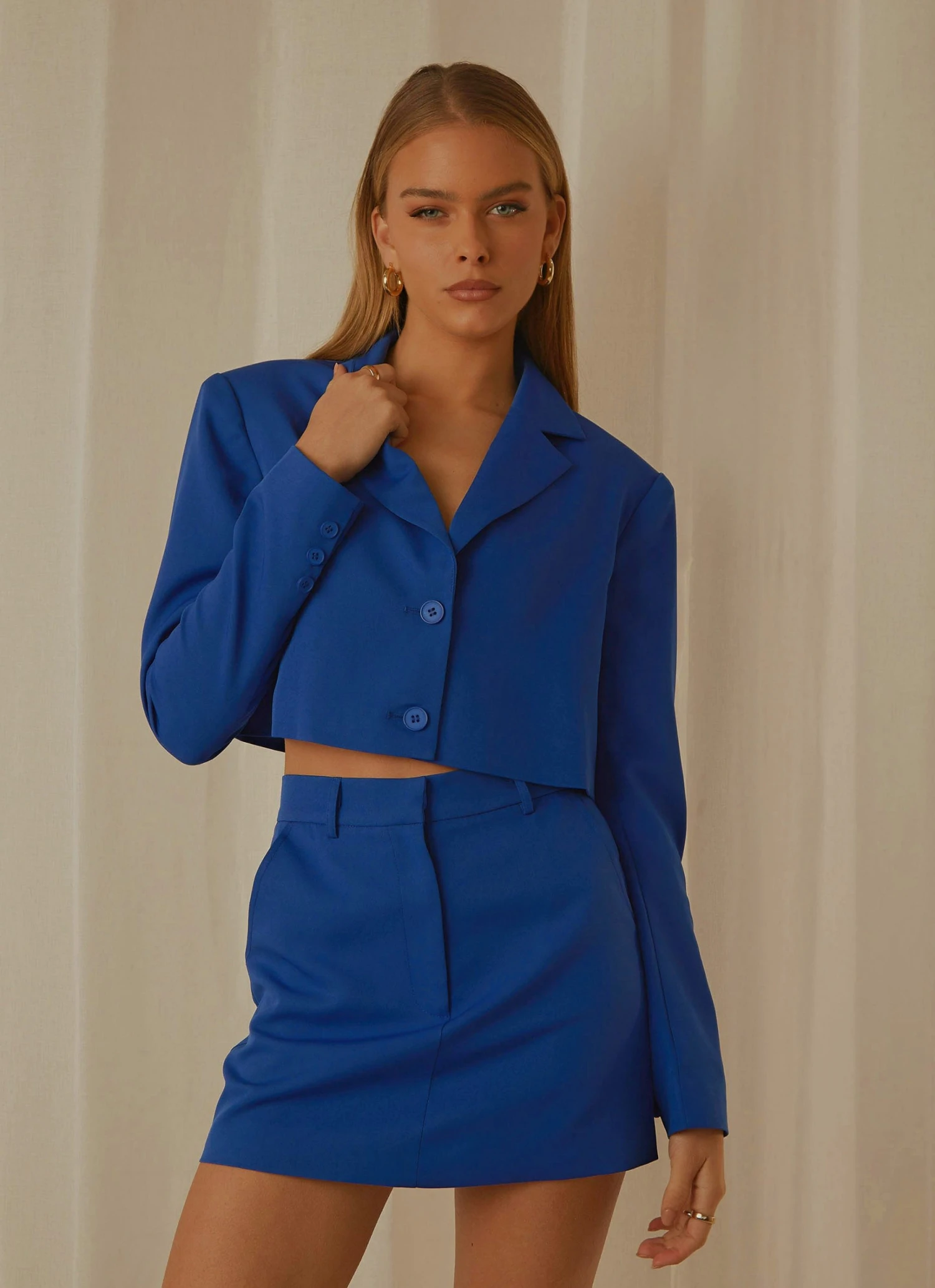 Peppermayo Exclusive Mariah Cropped Blazer - Cobalt 5 Peppermayo Exclusive Mariah Cropped Blazer - Cobalt