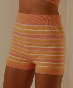 Peppermayo Exclusive New & Most Loved Rhodes Knit Shorts - Peach Multi Stripe 12 Peppermayo Exclusive New & Most Loved Rhodes Knit Shorts - Peach Multi Stripe