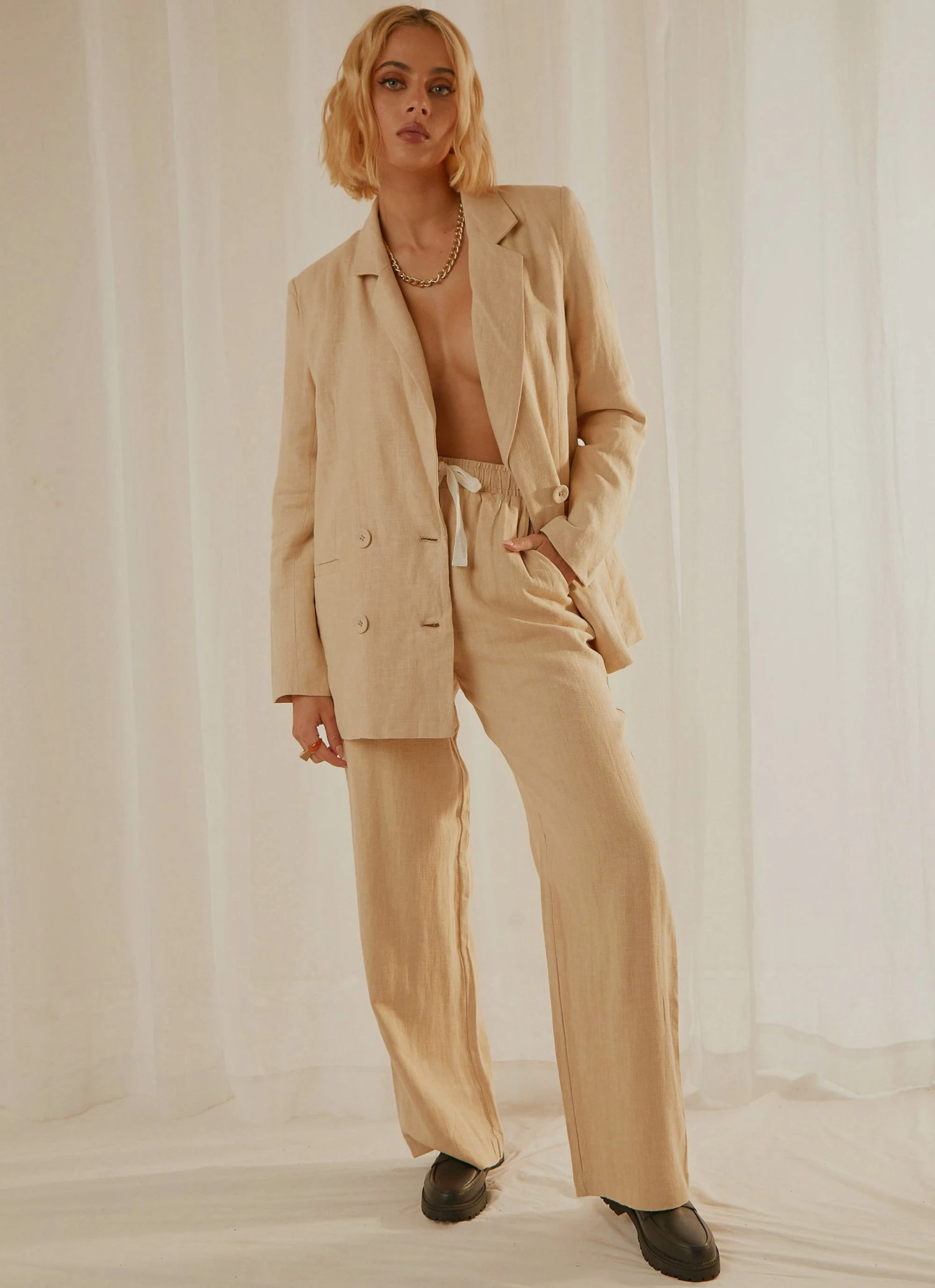 Nude Lucy Marvin Wide Leg Pant - Oat New & Most Loved 3 Nude Lucy Marvin Wide Leg Pant - Oat New & Most Loved
