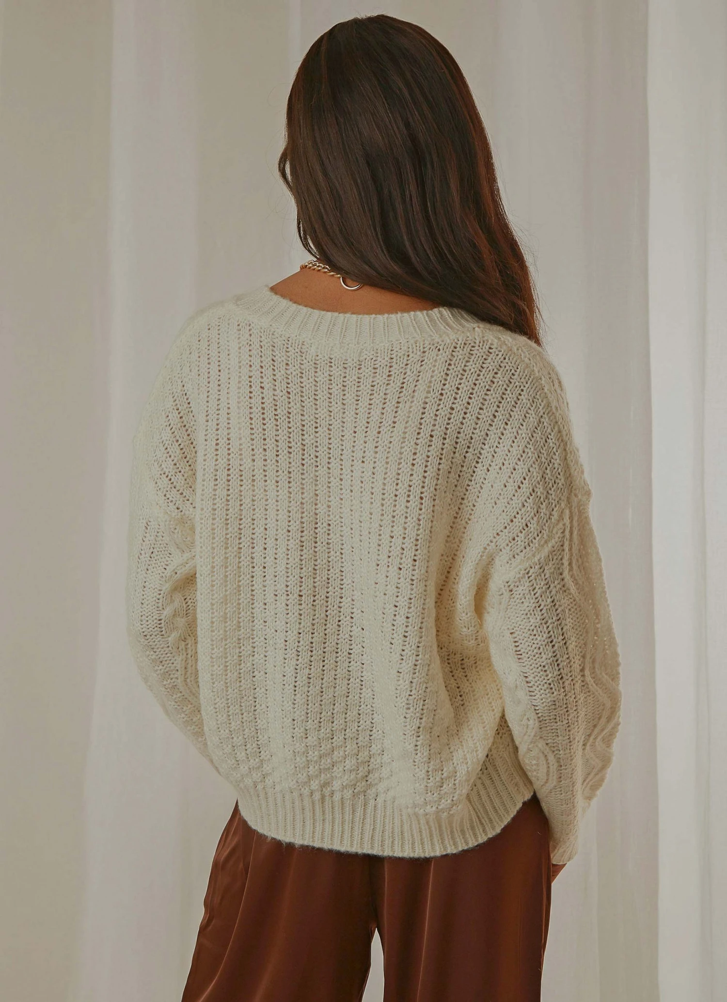Peppermayo True Nature Cable Knit Sweater - Cream 7 Peppermayo True Nature Cable Knit Sweater - Cream