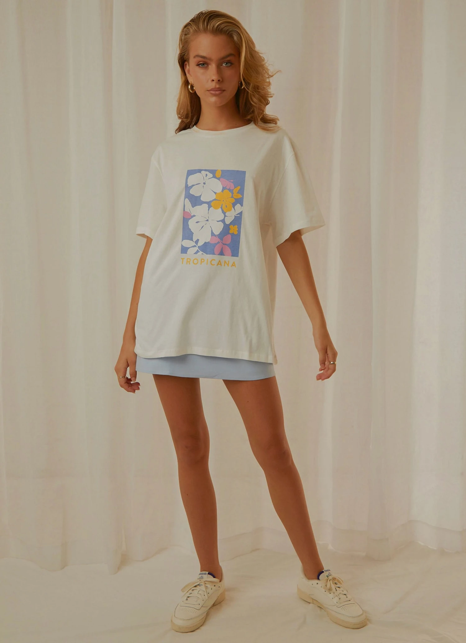 Charlie Holiday Tropicana Boyfriend Tee - White Charlie Holiday Tropicana Boyfriend Tee - White