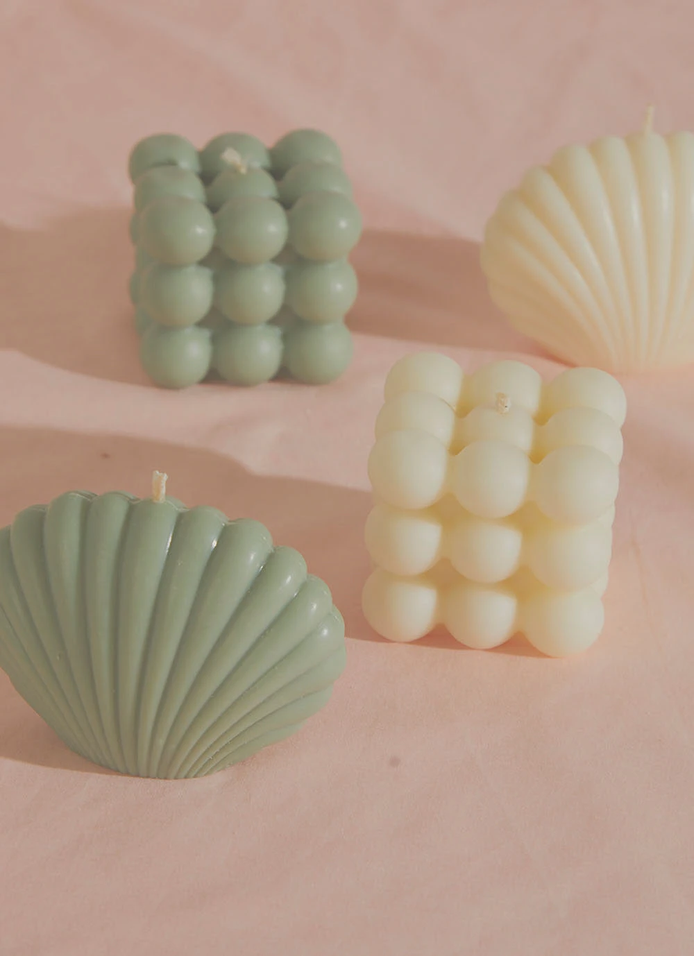 Manara Home Bubble Cube Candle - Green 4 Manara Home Bubble Cube Candle - Green