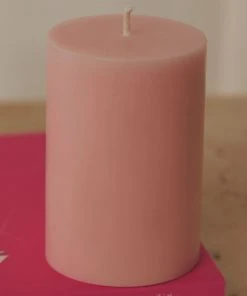 Candle Co New & Most Loved Moreton Eco Slim Pillar Candle- 5 X 7.5cm - Blush Pink