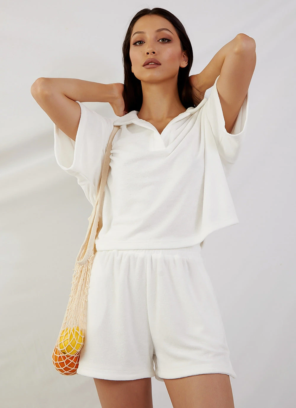 Peppermayo Exclusive Provence Collared Terry Top - White New & Most Loved 3 Peppermayo Exclusive Provence Collared Terry Top - White New & Most Loved