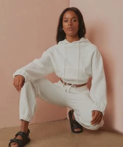 Peppermayo Resort Club Waffle Jumper - White New & Most Loved