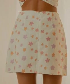 Peppermayo Exclusive New & Most Loved Morning Market Linen Mini Skirt - Pink Wild Poppies